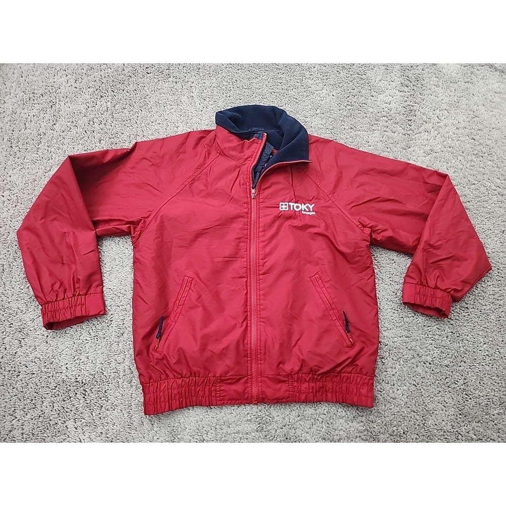 Toky Recargas Jacket Mens S Red Port Authority Full Zip Fleece Lined Embroidered